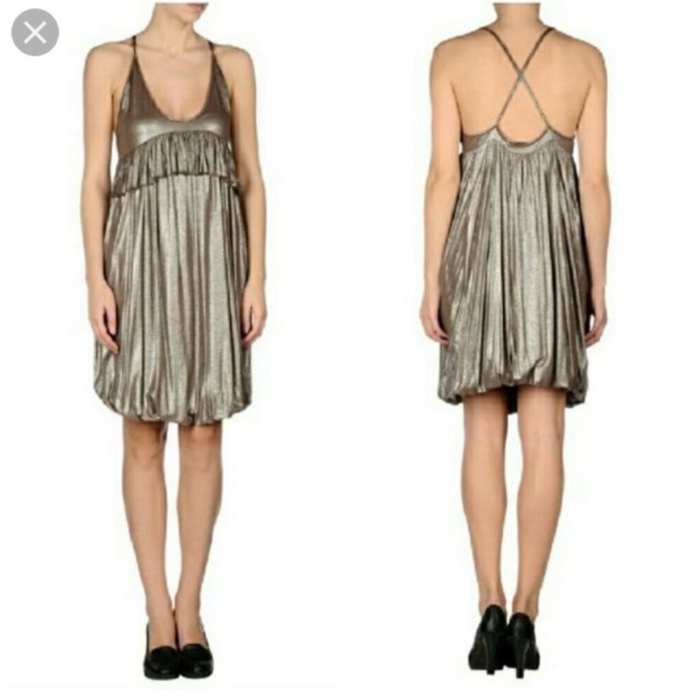 Stella McCartney Bronze Metallic Strappy Dress NWT